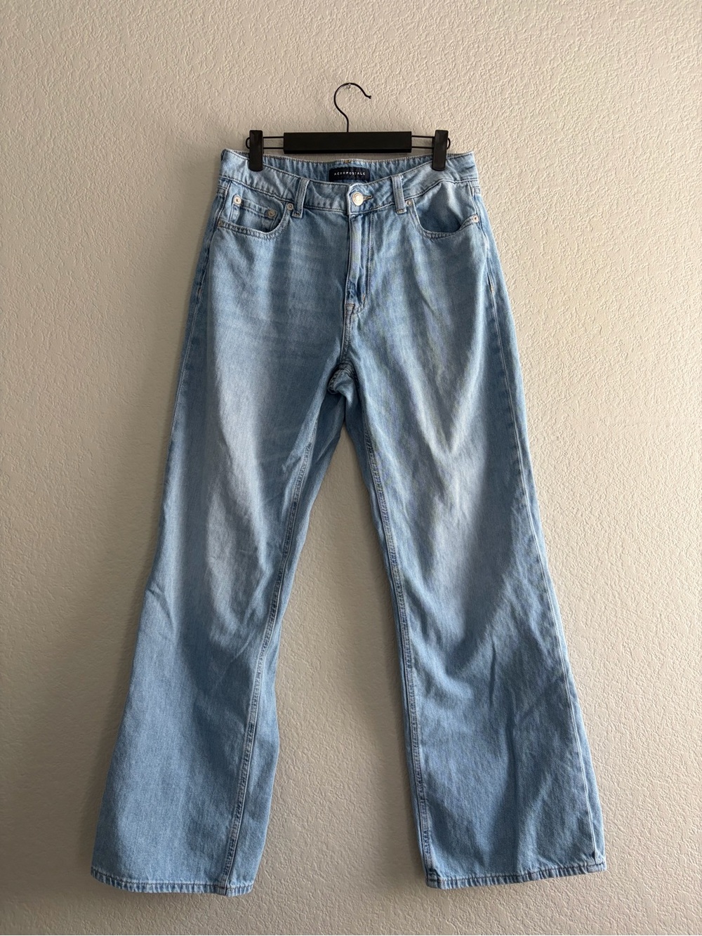 Aeropostale Light Blue High-Rise Wide-Leg Jeans